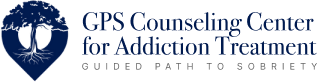 Logo for GPS Counseling Center for Addiction Treatment featuring a tree inside a map pin icon and the tagline "Guided Path to Sobriety.